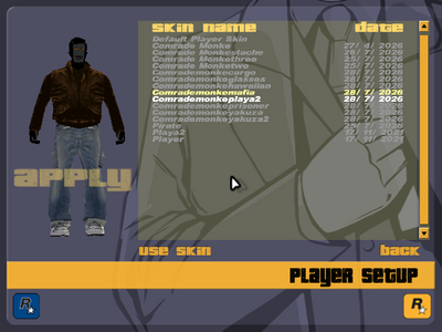 Comrade Monke Skin Set For GTA III
