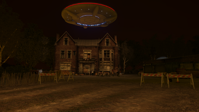 UFO Over Abandoned House